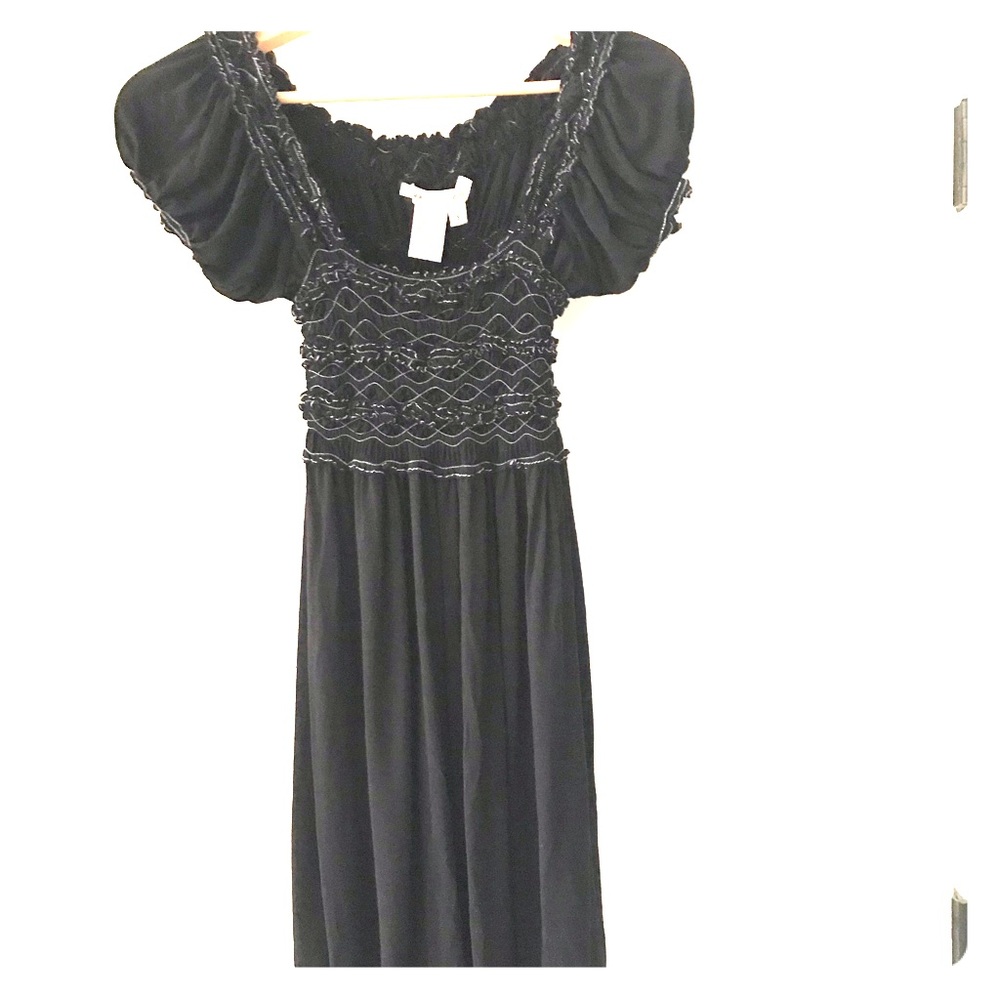 Max Studio Nordstrom Black dress with embroidery